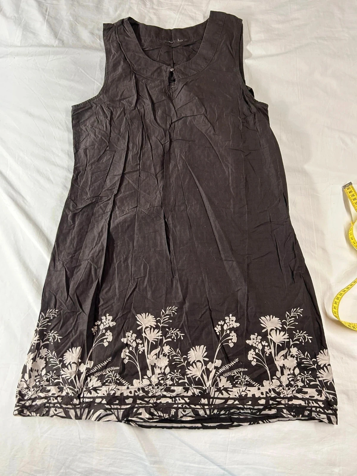 Vestido de verão longo marrom com estampa bege vintage – photo 2